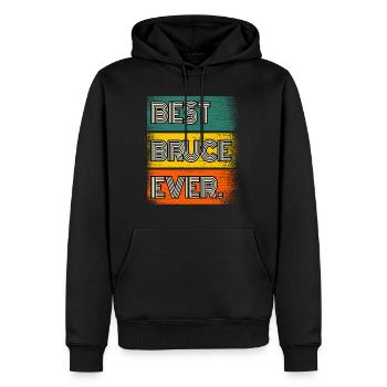 Bruce Nom Cadeau Citation Drôle - Sweat à capuche Premium bio Homme - noir - Devant - Nico (187cm)