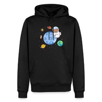 Futur astronaute amoureux du koala - Sweat à capuche Premium bio Homme - noir - Devant - Nico (187cm)