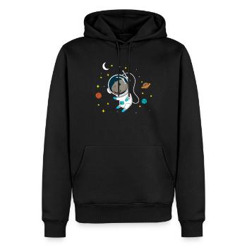 Cobaye de l’astronaute Capybara - Sweat à capuche Premium bio Homme - noir - Devant - Nico (187cm)