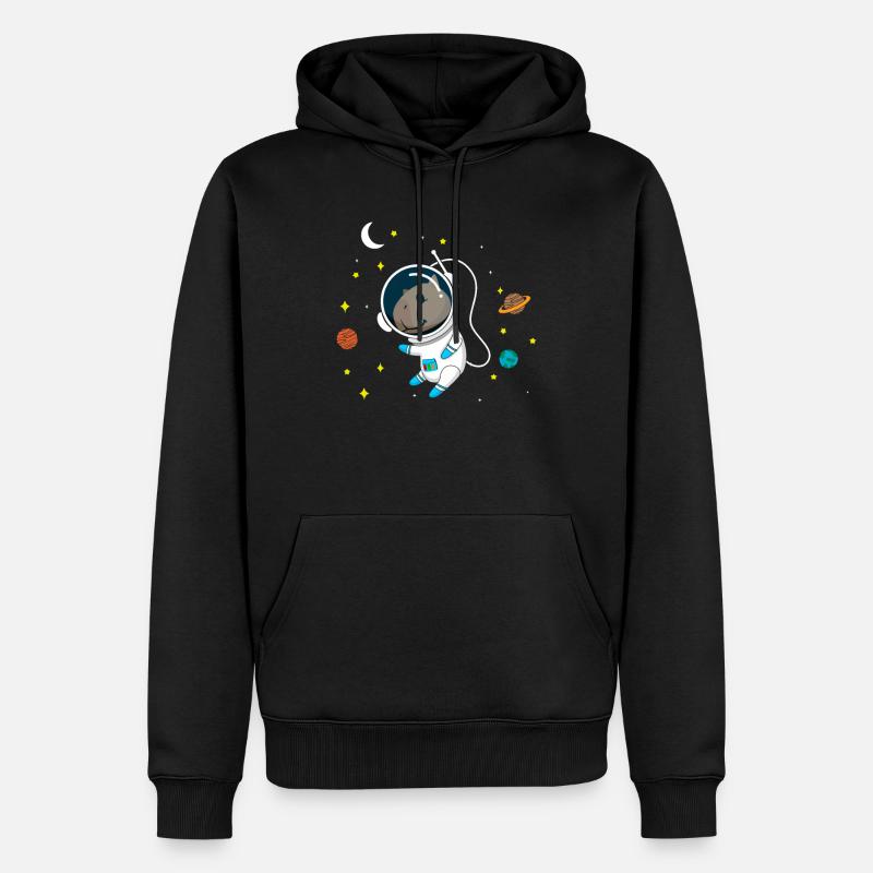 Cobaye de l’astronaute Capybara - Sweat à capuche Premium bio Homme - noir