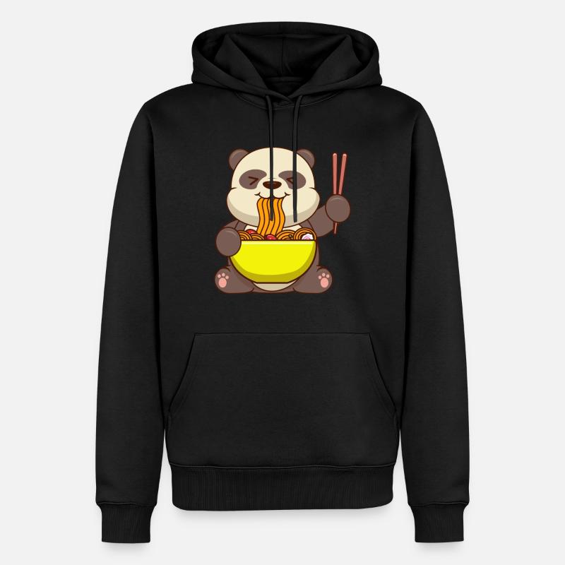 Panda Ramen Japanisches Essen - Männer Premium Bio Hoodie - Schwarz