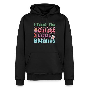 Ich unterrichte die süßesten kleinen Hasen Osterlehrer - Männer Premium Bio Hoodie - Schwarz - Vorne - Nico (187cm)