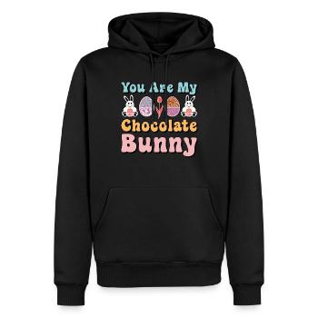 Du bist meine Schokolade lustige süße Ostern - Männer Premium Bio Hoodie - Schwarz - Vorne - Nico (187cm)