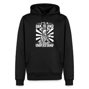 Oak Island / Treasure Hunting Oak Island Mystery - Männer Premium Bio Hoodie - Schwarz - Vorne - Nico (187cm)