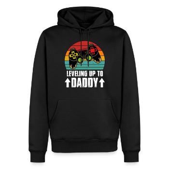 Aufleveln zu Papa Papa zu sein - Männer Premium Bio Hoodie - Schwarz - Vorne - Nico (187cm)