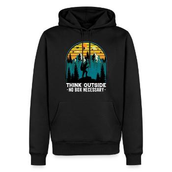 Denken Sie draußen No Box Wandern Natur Camping - Männer Premium Bio Hoodie - Schwarz - Vorne - Nico (187cm)