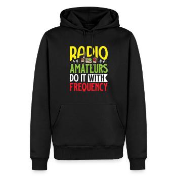 Opérateur radioamateur Signal radioamateur - Sweat à capuche Premium bio Homme - noir - Devant - Nico (187cm)