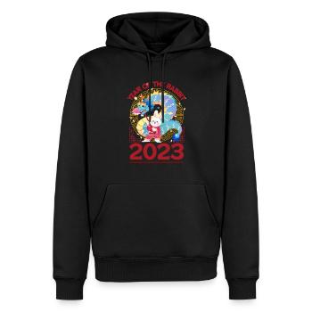 Chinesisches Neujahr, Drachentanz 2023 - Männer Premium Bio Hoodie - Schwarz - Vorne - Nico (187cm)