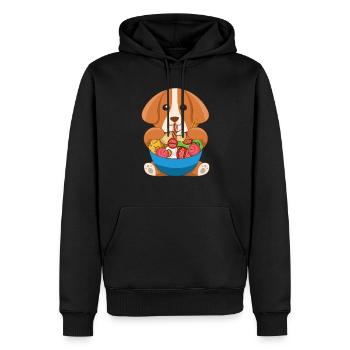 Amoureux des chiens Nouilles Ramen - Sweat à capuche Premium bio Homme - noir - Devant - Nico (187cm)