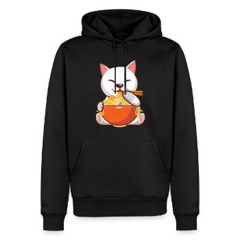Ramen-Esser Katzenliebhaber Tier Katzenflüsterer - Männer Premium Bio Hoodie - Schwarz - Vorne - Nico (187cm)