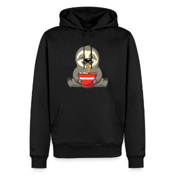 Ramen Faultier Liebhaber Nudel - Männer Premium Bio Hoodie - Schwarz - Vorne - Nico (187cm)
