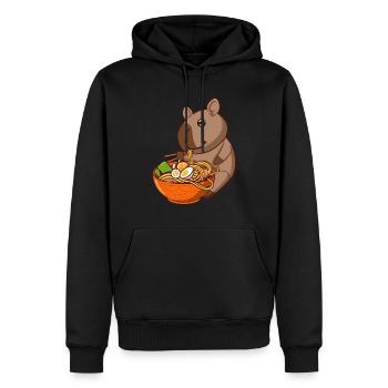 Capybara Ramen - Männer Premium Bio Hoodie - Schwarz - Vorne - Nico (187cm)
