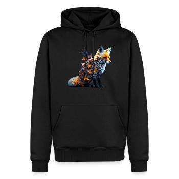 Fuchs Tierliebhaber Tierisch Tier Geschenkidee - Männer Premium Bio Hoodie - Schwarz - Vorne - Nico (187cm)