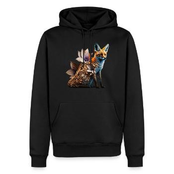 Renard Cadeau Fils Animal Faune Motif Motif Animalier - Sweat à capuche Premium bio Homme - noir - Devant - Nico (187cm)