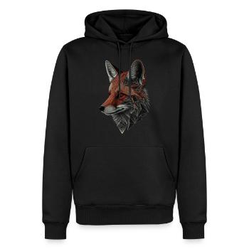Renard Forêt Animaux Motif animal Art Motif Renard - Sweat à capuche Premium bio Homme - noir - Devant - Nico (187cm)