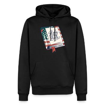 Holy Bible Christian religious belief in - Men’s Premium Organic Hoodie - black - Front - Nico (187cm)