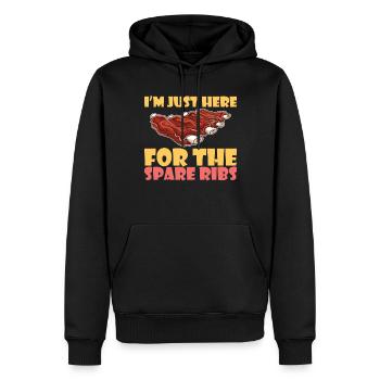 Bbq Spare Ribs Grill Raucher Fleisch Schweinerippe - Männer Premium Bio Hoodie - Schwarz - Vorne - Nico (187cm)