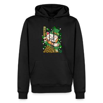 Heiliger Patrick - Luprechaun Maneki Neko - Männer Premium Bio Hoodie - Schwarz - Vorne - Nico (187cm)