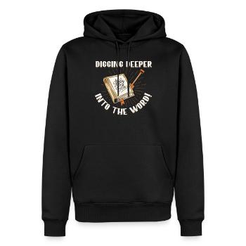 Pénétrer plus profondément dans la Sainte Parole étude biblique - Sweat à capuche Premium bio Homme - noir - Devant - Nico (187cm)