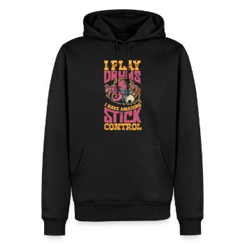 Drummer Drums Music Drum Set Drumming - Men’s Premium Organic Hoodie - black - Front - Nico (187cm)