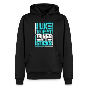 Drummer Drums Music Drum Set Drumming - Men’s Premium Organic Hoodie - black - Front - Nico (187cm)
