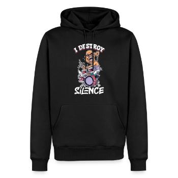 Drummer Drums Music Drum Set Drumming - Men’s Premium Organic Hoodie - black - Front - Nico (187cm)