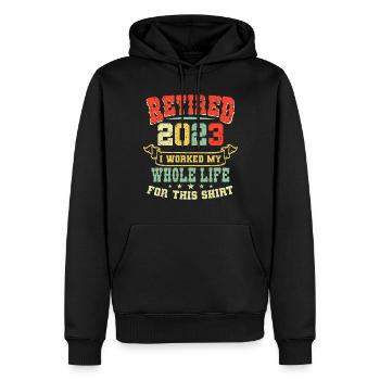 Retraité 2023 Retraité Pension Retraité - Sweat à capuche Premium bio Homme - noir - Devant - Nico (187cm)