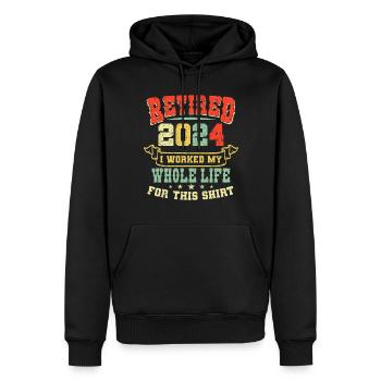 Retraité 2024 Retraité Pension Retraité - Sweat à capuche Premium bio Homme - noir - Devant - Nico (187cm)