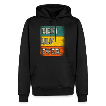 Ulf nom cadeau disant drôle - Sweat à capuche Premium bio Homme - noir - Devant - Nico (187cm)