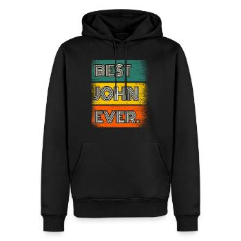 John Nom Cadeau Citation Drôle - Sweat à capuche Premium bio Homme - noir - Devant - Nico (187cm)