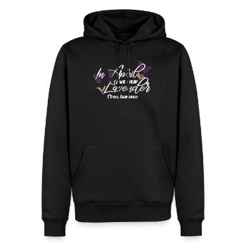 Im April Tragen Wir Lavendel - Die Blume Des - Männer Premium Bio Hoodie - Schwarz - Vorne - Nico (187cm)