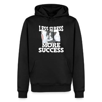 Moins de stress Plus de succès Sieste Chat Stress - Sweat à capuche Premium bio Homme - noir - Devant - Nico (187cm)