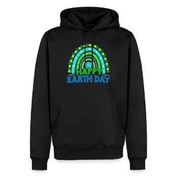Merry Earth Day Forest Trees - Men’s Premium Organic Hoodie - black - Front - Nico (187cm)