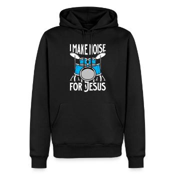 Drum Player Jesus Drum set Pick Jesus Drums Player - Men’s Premium Organic Hoodie - black - Front - Nico (187cm)
