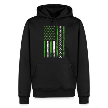 Drapeau sportif américain Athlétisme - Sweat à capuche Premium bio Homme - noir - Devant - Nico (187cm)