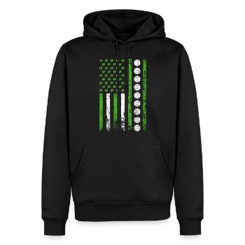 Drapeau sportif américain Nature Sporty - Sweat à capuche Premium bio Homme - noir - Devant - Nico (187cm)