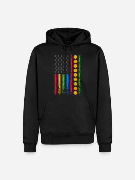 Drapeau sportif américain - Sweat à capuche Premium bio Homme - noir