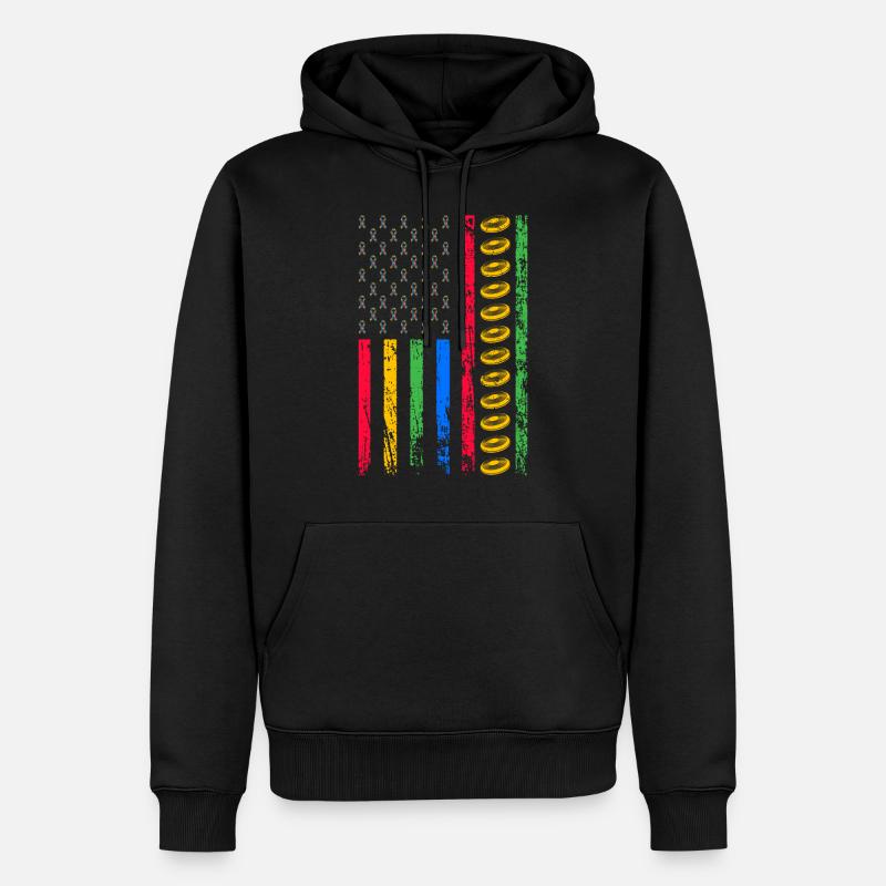 Drapeau sportif américain - Sweat à capuche Premium bio Homme - noir
