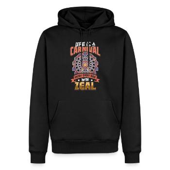 Arts du cirque Artistes de cirque Personnel de l’événement - Sweat à capuche Premium bio Homme - noir - Devant - Nico (187cm)