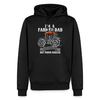 Ich bin ein Bauer Vater, ein normaler Vater, aber cooler - Männer Premium Bio Hoodie - Schwarz - Vorne - Nico (187cm)