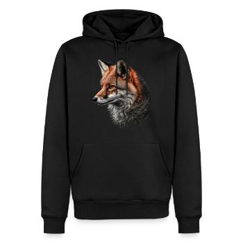 Renard Forêt Animaux Motif animal Art Motif Renard - Sweat à capuche Premium bio Homme - noir - Devant - Nico (187cm)