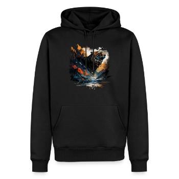 Motif Tigre Zoo Animaux Art Tête de Tigre Motif - Sweat à capuche Premium bio Homme - noir - Devant - Nico (187cm)