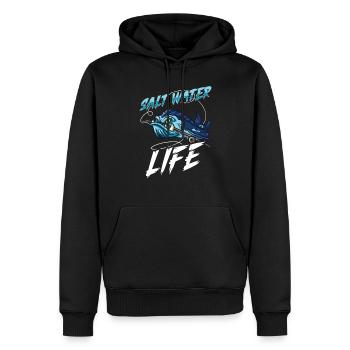 Pêche en eau salée Pêcheur Perche Canne à pêche Bobbe - Sweat à capuche Premium bio Homme - noir - Devant - Nico (187cm)
