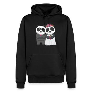 Hochzeitstag Pandabär Zoowärter Wildlife Tier - Männer Premium Bio Hoodie - Schwarz - Vorne - Nico (187cm)