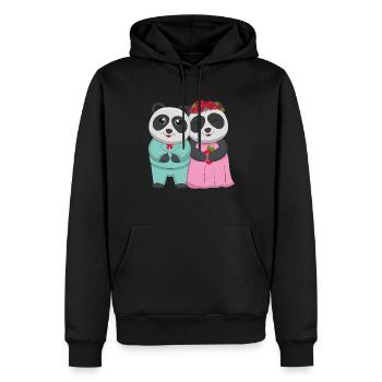 Marriage Zookeeping Wildlife Animal Panda Bear - Men’s Premium Organic Hoodie - black - Front - Nico (187cm)