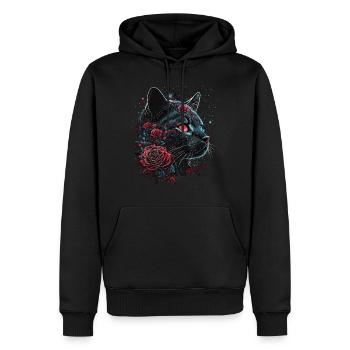 Katze Geschenk Frau Katzenmotiv Katzen Tiere - Männer Premium Bio Hoodie - Schwarz - Vorne - Nico (187cm)