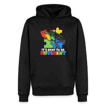 It's okay to be different Wildlife Autism - Men’s Premium Organic Hoodie - black - Front - Nico (187cm)