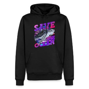 Save the Ocean - Promouvoir la nature - - Sweat à capuche Premium bio Homme - noir - Devant - Nico (187cm)