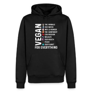 Vegan For Everything Nature Vegetarian Earth Day - Men’s Premium Organic Hoodie - black - Front - Nico (187cm)