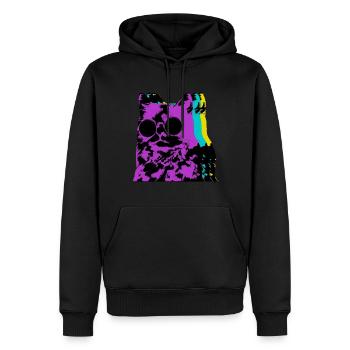 Effrayant Portrait Chat Jouet Amant Fourrure - Sweat à capuche Premium bio Homme - noir - Devant - Nico (187cm)